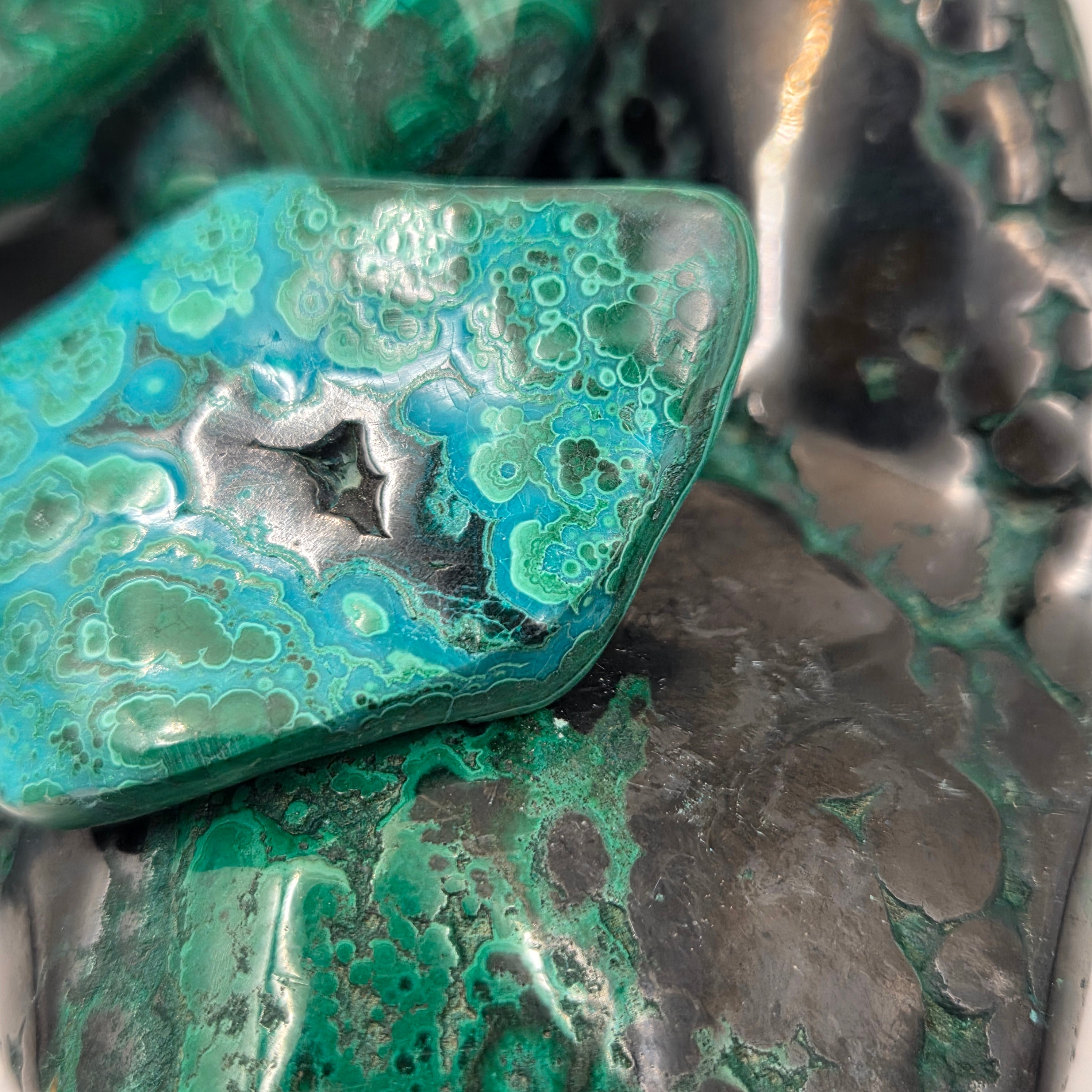 Congolese Malachite Polished Pieces (Sold by the Pound)